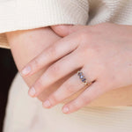 Kylie - Vintage Paarse Spinel Trilogie & Diamant Ring 10k goud, Objet Dore