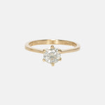 Licht Gele Briljant geslepen Diamant Solitaire Ring 14 karaat goud, Objet Dore