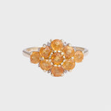 Isla - Vintage Spessartien Granaat & Diamant Cluster Ring 10k goud, Objet Dore