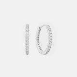 Round Diamant Huggie 14k Witgoud