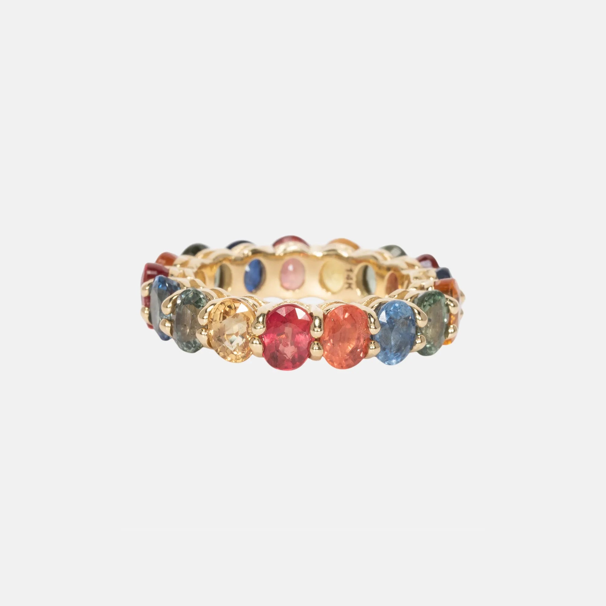 Saffier Multi Candy Eternity Ring 14 karaat goud, Objet Dore