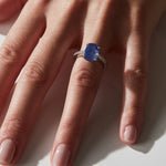 Cornflower Blue Ceylon Saffier Alliance Ring 18k goud, Objet Dore