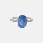 Cornflower Blue Ceylon Saffier Alliance Ring 18k goud, Objet Dore