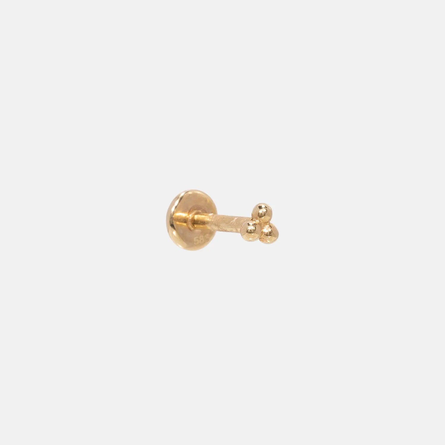 Triple Bubble Stud Piercing 14 karaat goud, Objet Dore