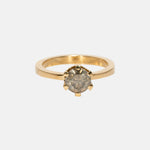 Diep Geelgroen Briljant Geslepen Solitaire Diamant Ring 18 karaat goud, Objet Dore