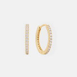 Round Diamant Huggie 14k Goud