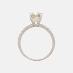 1.88ct Lichtgroene Diamant Solitaire Ring 14k Witgoud, Objet Dore