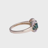 Autumn - Vintage Diamant, Groene & Indicoliet Toermalijn Ring 9k geelgoud