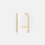 Zeitloser Diamant-Huggie 14 Karat Gold