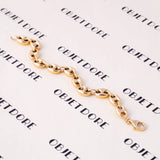 Coffee Bean Chain Armband 14 karaat goud, Objet Dore