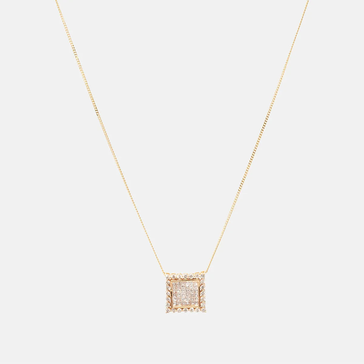 Square Multi-cut Diamant Collier & Hanger 18 karaat goud, Objet Dore