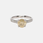 Geel Briljant Geslepen Diamanten Pave Ring 14 karaat goud, Objet Dore