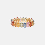 Saffier Sweet Multi Candy Eternity Ring 14 karaat goud, Objet Dore