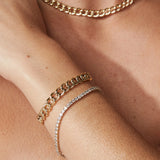 Diamanten Tennisarmband 5.28kt 14 karaat goud, Objet Dore