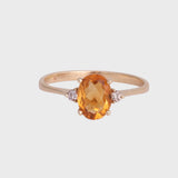 Tyla - Vintage Oranje Topaas & Diamant ring 9k goud