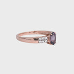 Allison- Vintage Paarse Saffier & Diamant ring 10k Rosé goud, Objet Dore