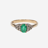 Billie – Vintage 9k Smaragd & Diamant cluster ring