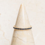 Geboortesteen September - Saffier Alliance Pavé Ring 14 karaat goud, Objet Dore, Ringen