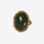 Bria – Vintage 14k Jade Solitair ring, Objet Dore