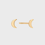 Crescent Moon Stud Piercing 14k goud, Objet Dore