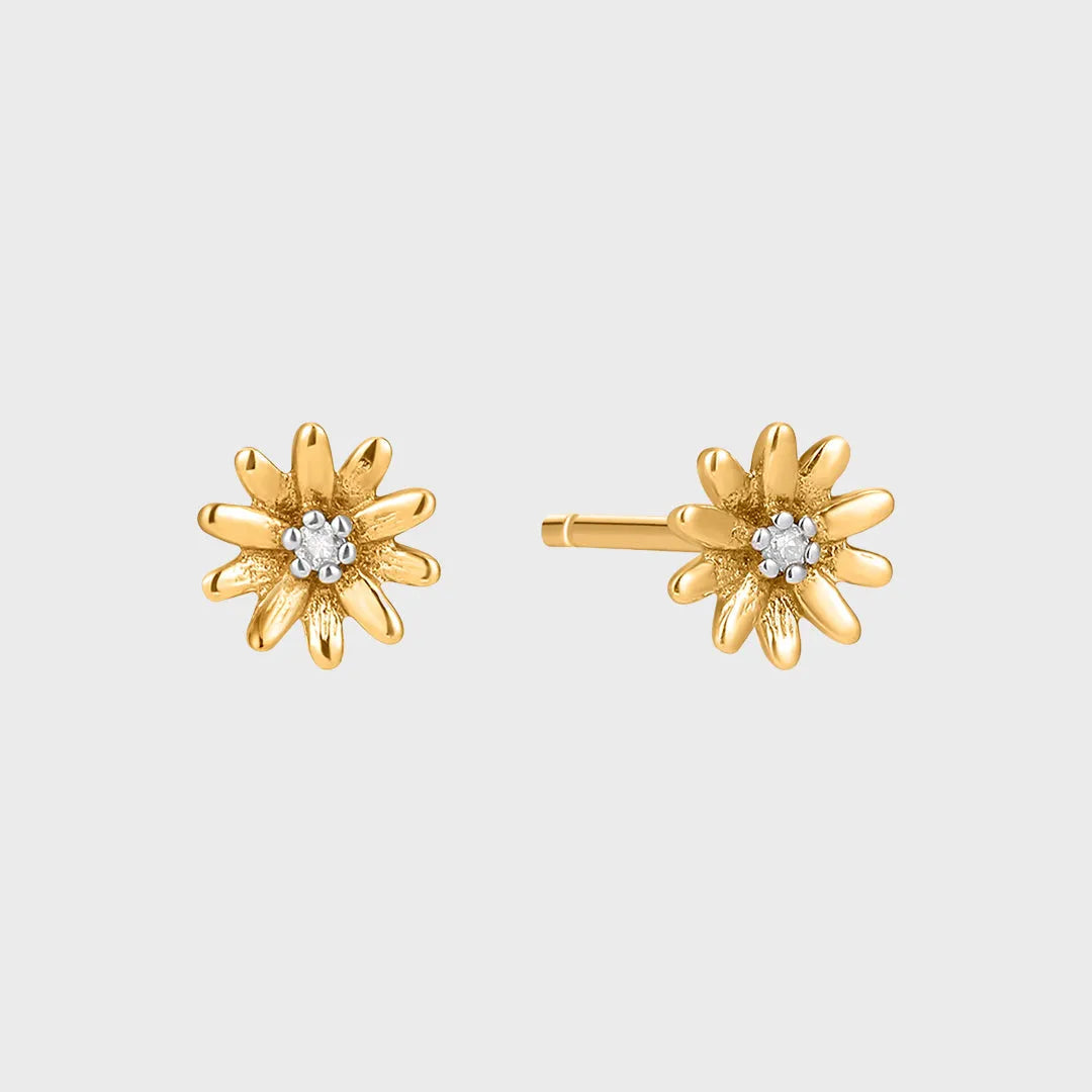 Daisy Flower Diamant Stud Piercing 14 goud, Objet Dore