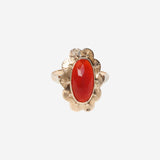 Daisy – Vintage 14k Roosgeslepen Carneool solitair ring