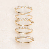 Fancy Baguette Diamant Alliance Pavé Ring 14 karaat goud