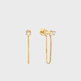 Diamant Chain Stud Piercing 14k goud
