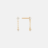 Diamant Chain Oorbel 14 karaat goud, Objet Dore