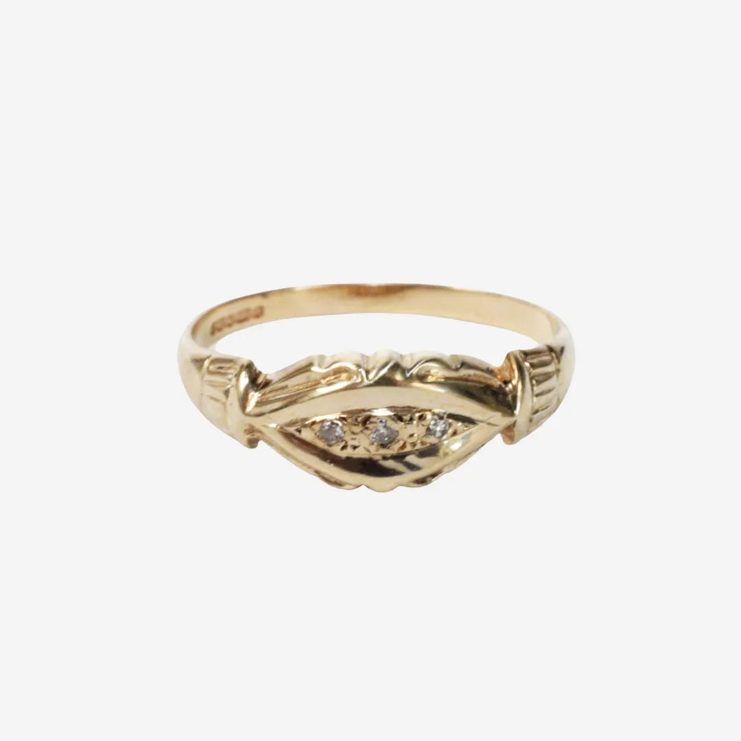 Ella – Vintage 9k Diamant Edwardiaanse trilogie ring, Objet Dore