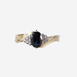 Eloise – Vintage 9k Saffier & Diamant cluster ring