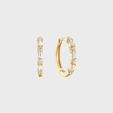 Fancy Baguette Diamant Huggie 14k geelgoud, Objet Dore