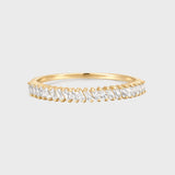 Fancy Baguette Diamant Alliance Pavé Ring 14 karaat goud, Objet Dore