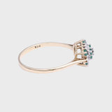 Fenna - Vintage 9k Smaragd & Diamant cluster ring