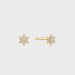 Flower Diamant Oorbel 14k geelgoud, Objet Dore