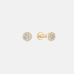 Round Stud Mini Diamant Piercing 14 karaat goud, Objet Dore