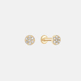 Round Stud Mini Diamant Piercing 14 karaat goud, Objet Dore