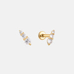 Trilogy Diamant Stud Piercing 14 karaat goud, Objet Dore