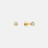 Diamant Stud Piercing 14k geelgoud, Objet Dore