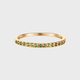 Geboortesteen Augustus - Peridot Alliance Pavé Ring 14 karaat goud, Objet Dore