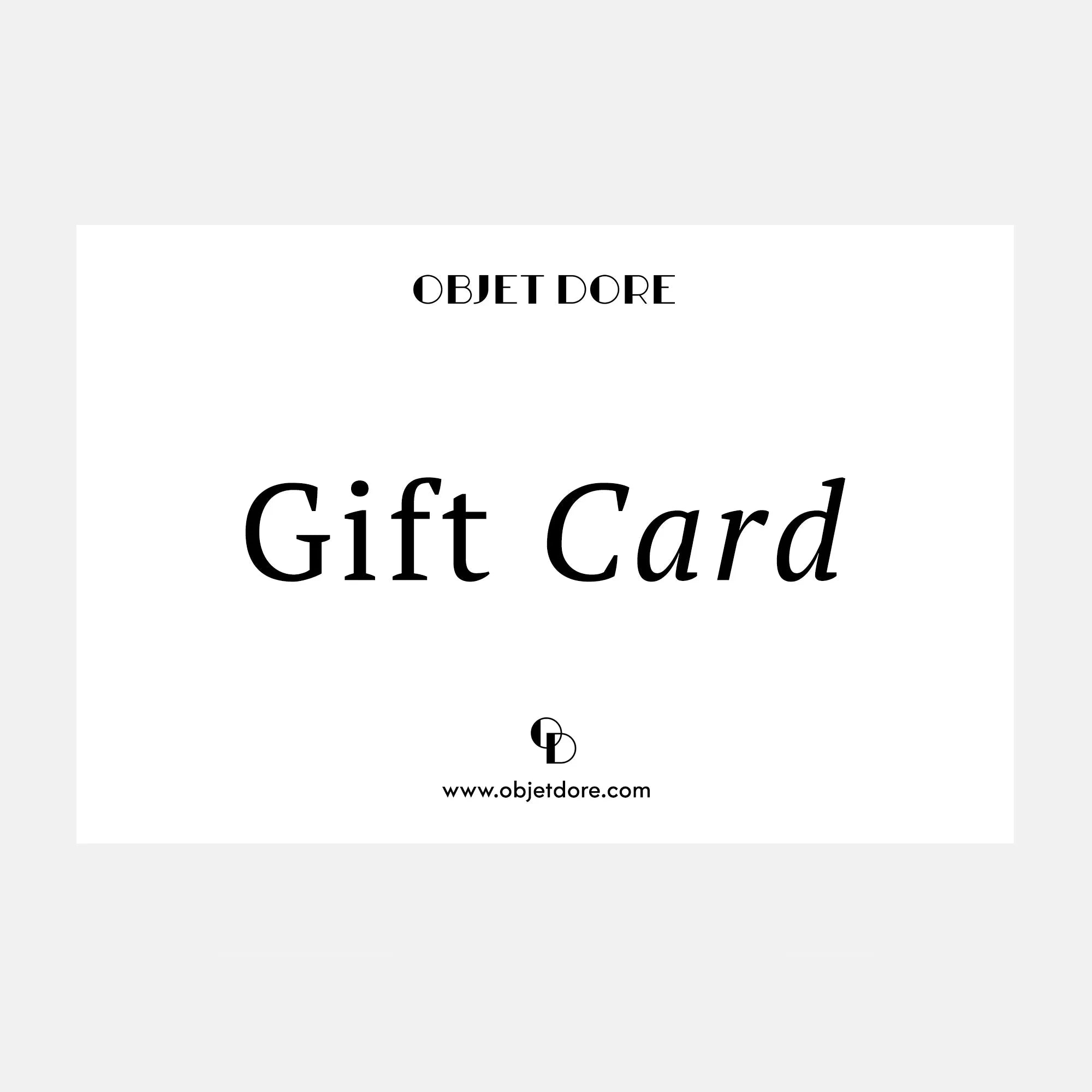 Objet Dore Gift Card, Objet Dore