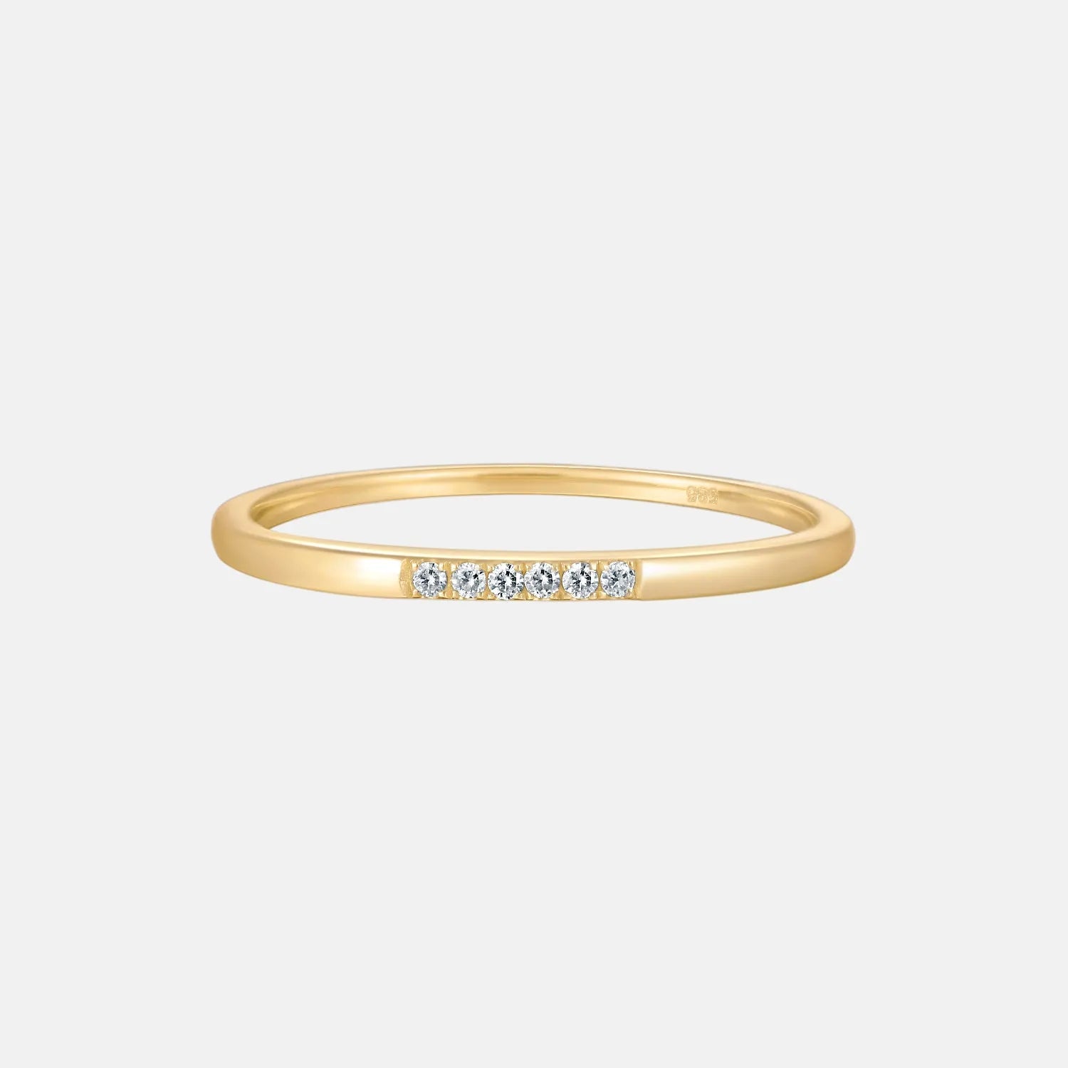 Modern Diamant Pavé Alliance ring 14k goud, Objet Dore