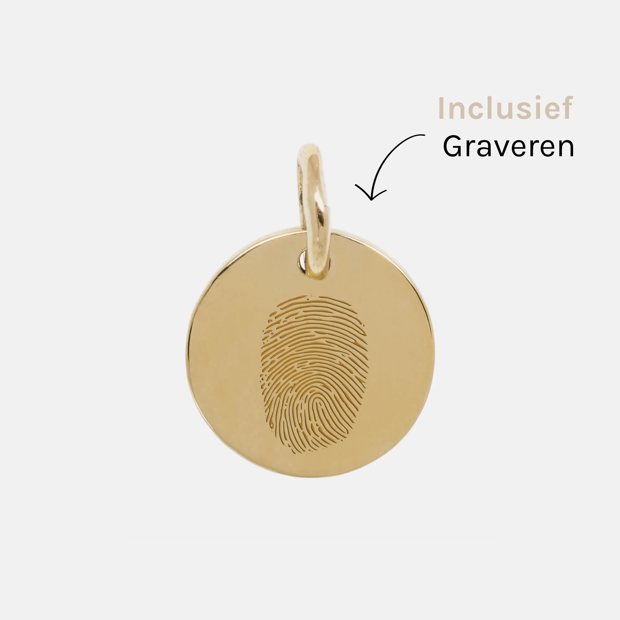 Fingerprint Coin Token - 14 karaat goud, Objet Dore