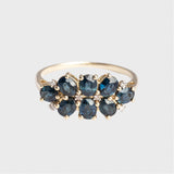 Jamie - Vintage Blauwe Saffier & Diamant Ring 9k