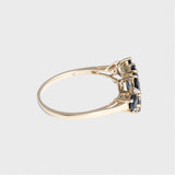 Jamie - Vintage Blauwe Saffier & Diamant Ring 9k