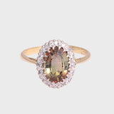 Lana - Vintage Andalusiet & Diamant Cluster Ring 18k goud