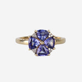 Nova – Vintage 9k Tanzaniet & Diamant cluster ring