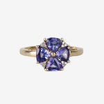 Nova – Vintage 9k Tanzaniet & Diamant cluster ring, Objet Dore