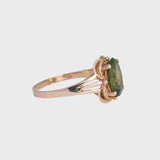 Rosaline - Vintage Ornamental Peridot Solitair Ring 14k goud, Objet Dore