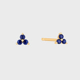 Saffier Trilogie Stud Piercing 14k goud, Objet Dore